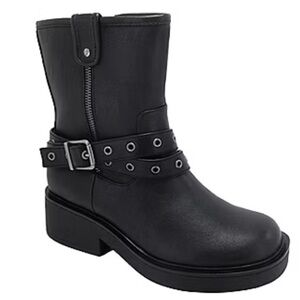 👠Pop Womens Block Heel Motorcycle Boots Billboard